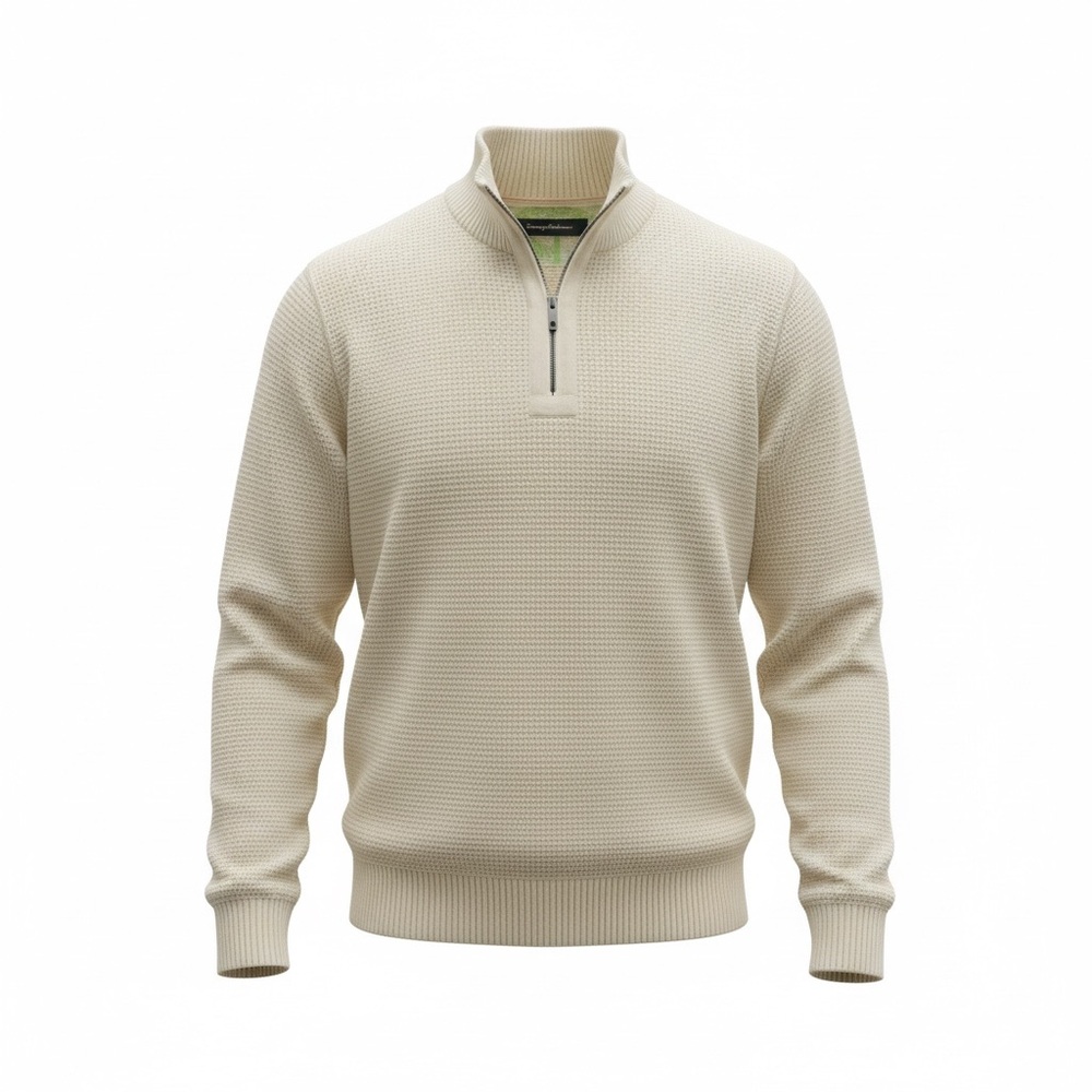 Tommy Bahama Men's Beige Zip-Up Sweater Size XL - Picture 11 of 11